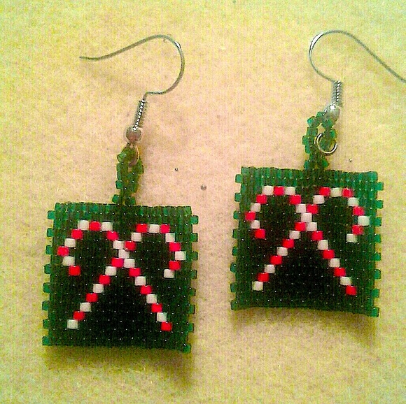 “Candy Cane” beaded earrings PRICE IS FIRM - Picture 1 of 1